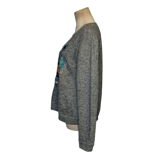 KENZO Grey Blue Tiger Logo Embroidery Crew Neck Sweatshirt Size Large - Picture 16 of 16